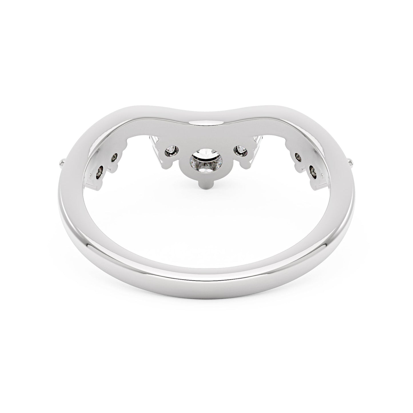 Nature Inspired Curved Moissanite Wedding Band