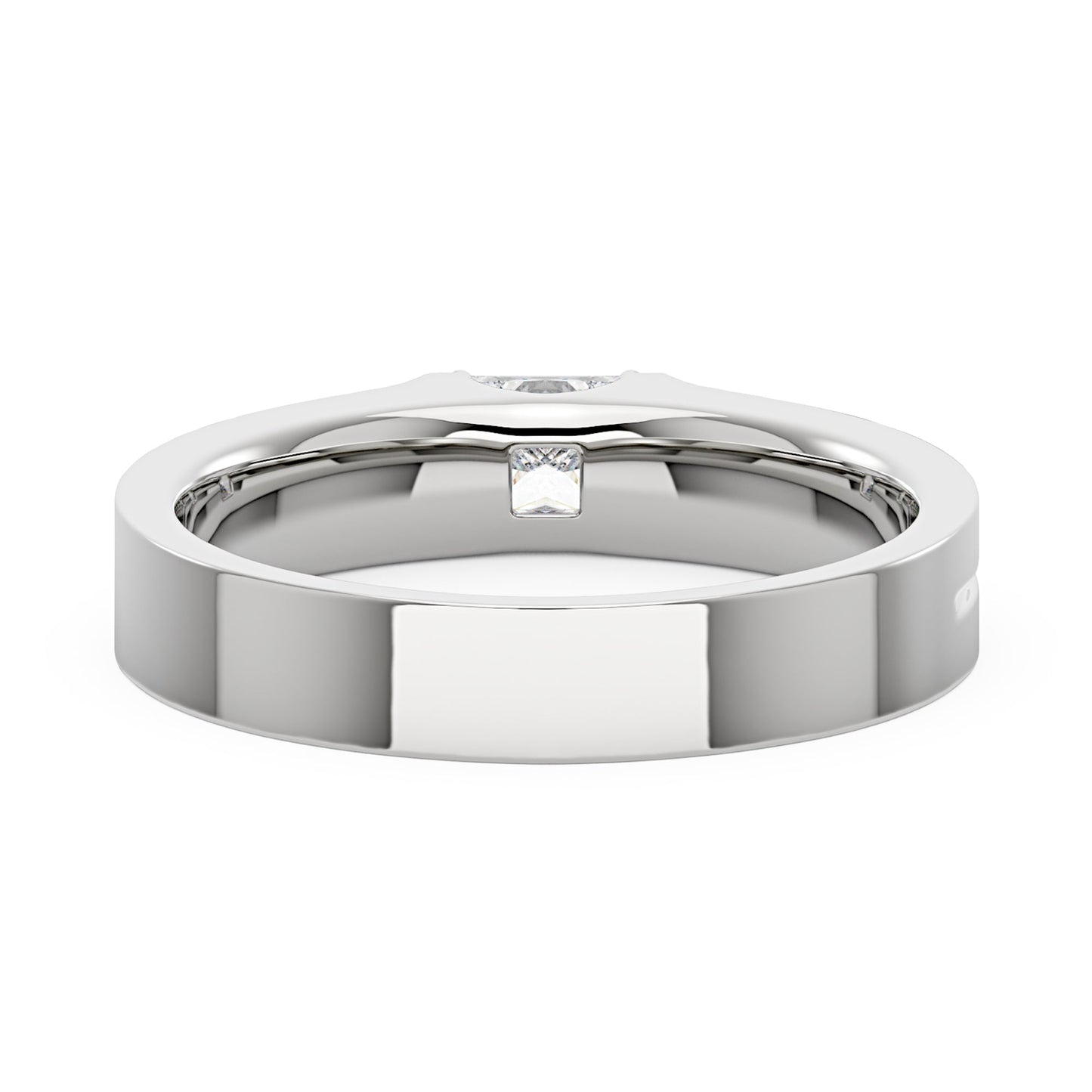 0.4 Carat Princess Moissanite Wedding Band