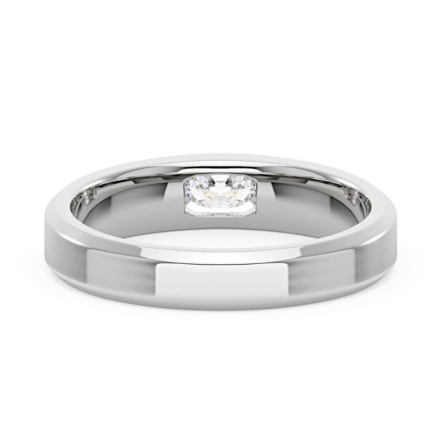 0.3 Carat Oval Moissanite Wedding Band Ring