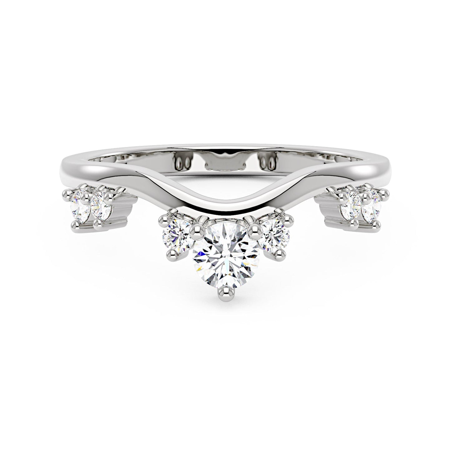 Nature Inspired Curved Moissanite Wedding Band