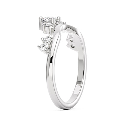 Nature Inspired Curved Moissanite Wedding Band