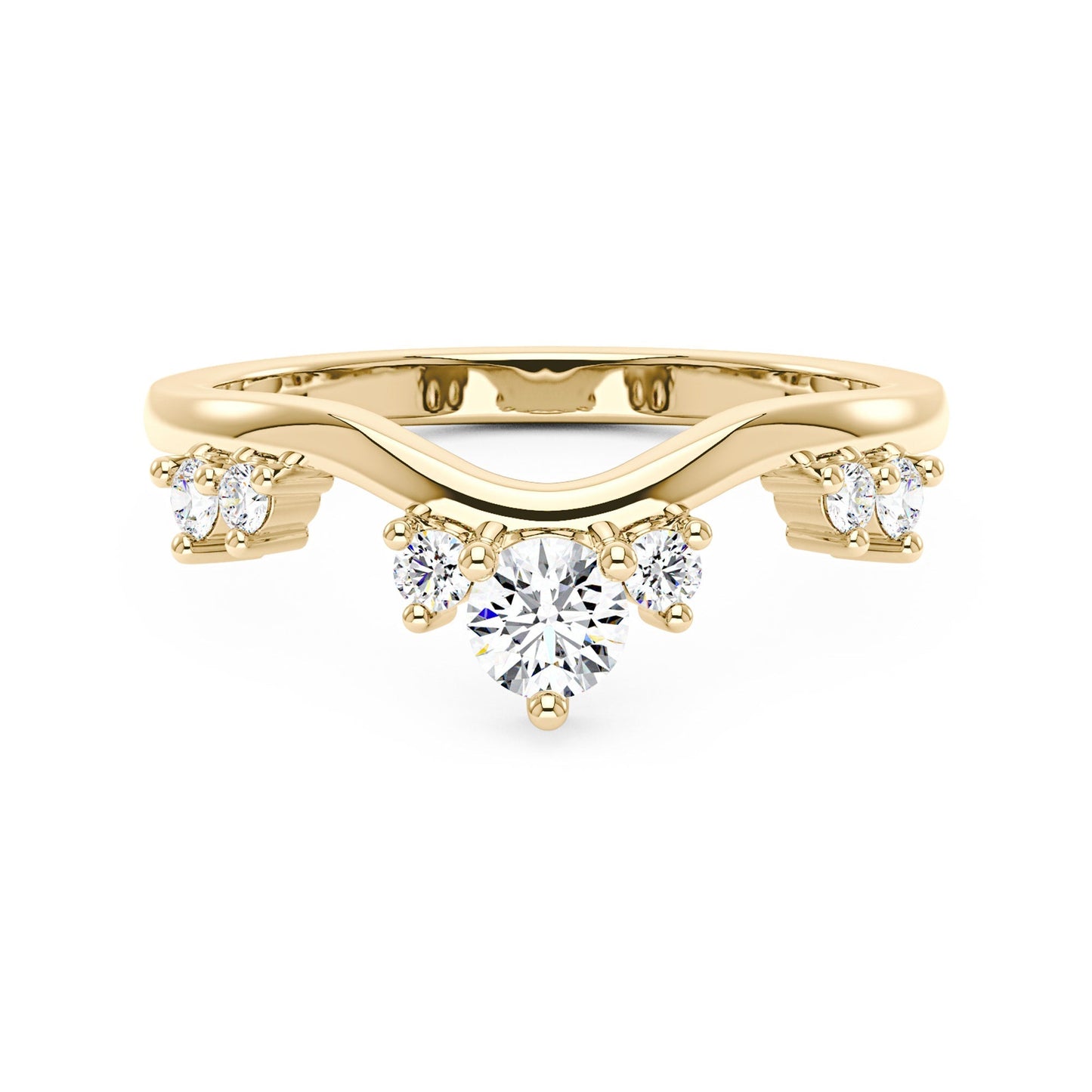Nature Inspired Curved Moissanite Wedding Band