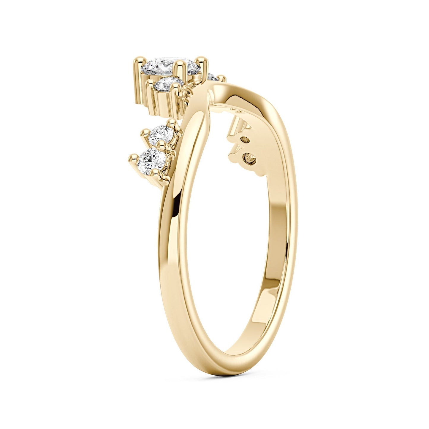 Nature Inspired Curved Moissanite Wedding Band