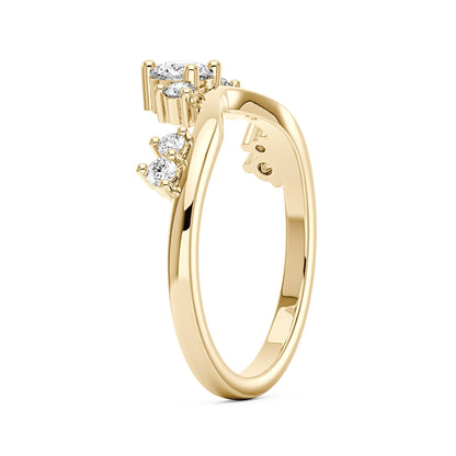 Nature Inspired Curved Moissanite Wedding Band