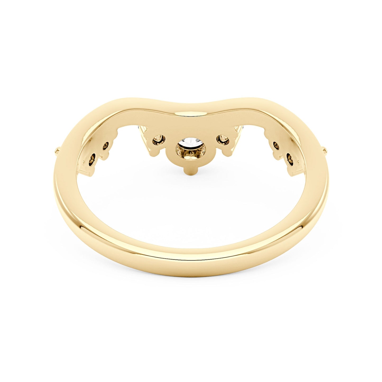 Nature Inspired Curved Moissanite Wedding Band