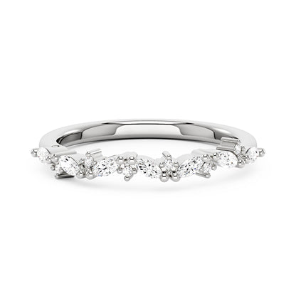 Nature Inspired Marquise Moissanite Half Eternity Band