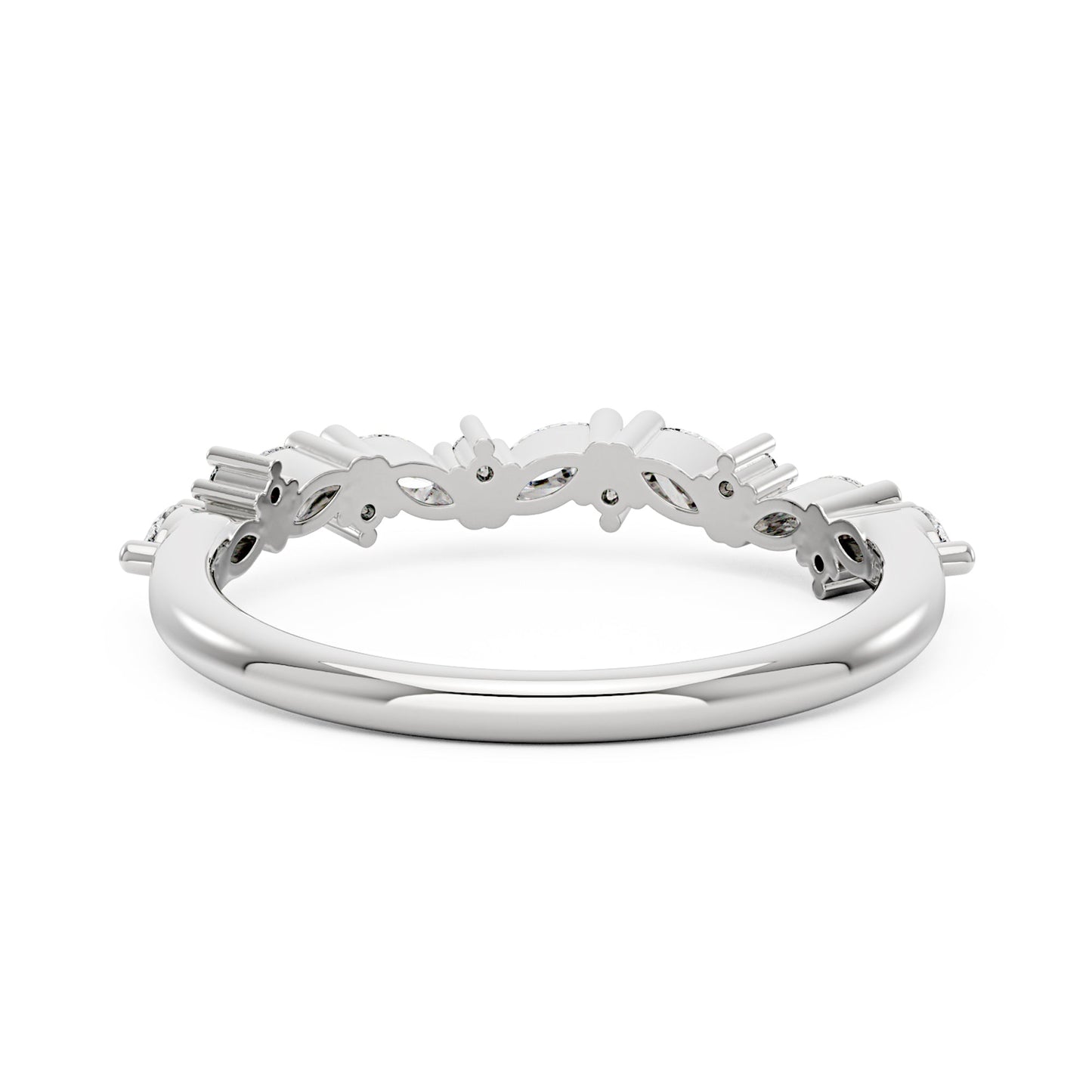 Nature Inspired Marquise Moissanite Half Eternity Band