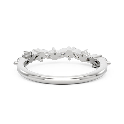 Nature Inspired Marquise Moissanite Half Eternity Band
