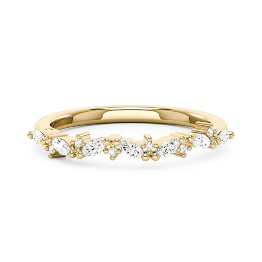 Nature Inspired Marquise Moissanite Half Eternity Band
