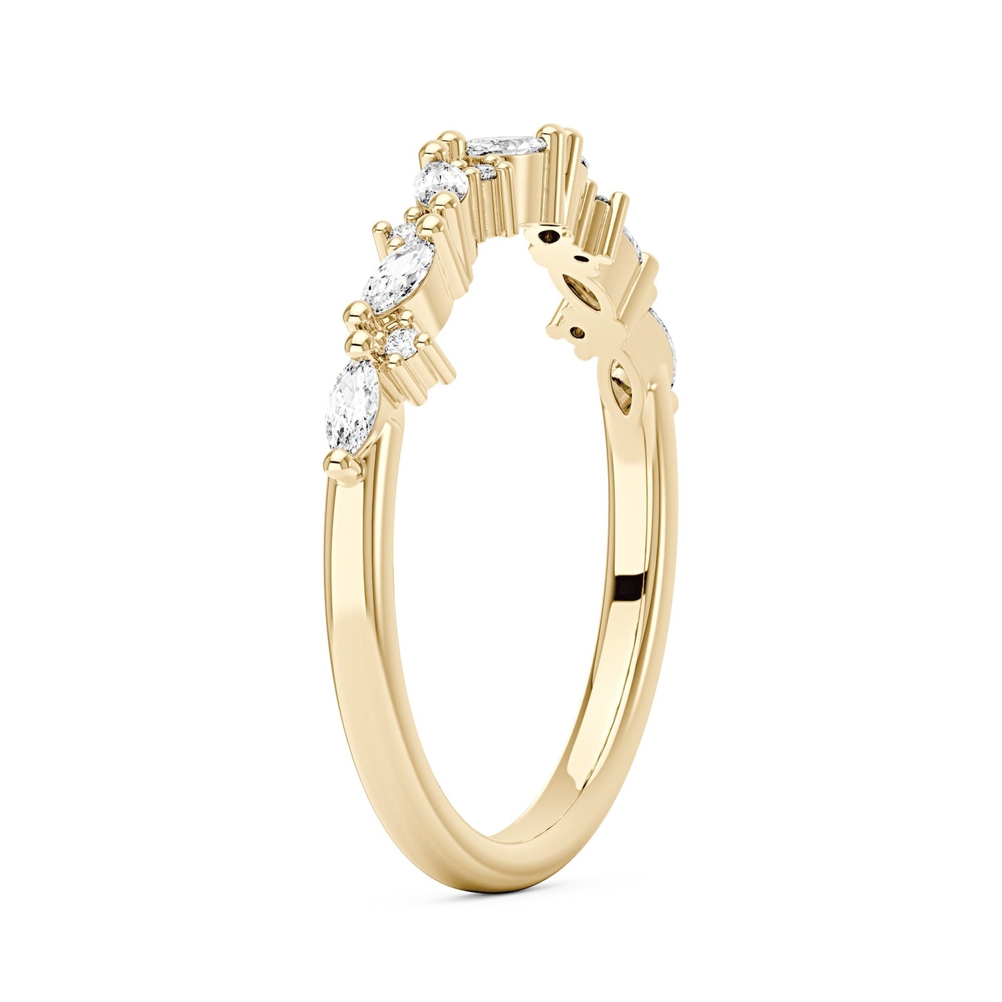 Nature Inspired Marquise Moissanite Half Eternity Band