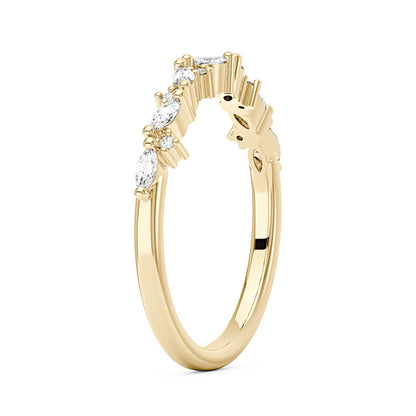 Nature Inspired Marquise Moissanite Half Eternity Band