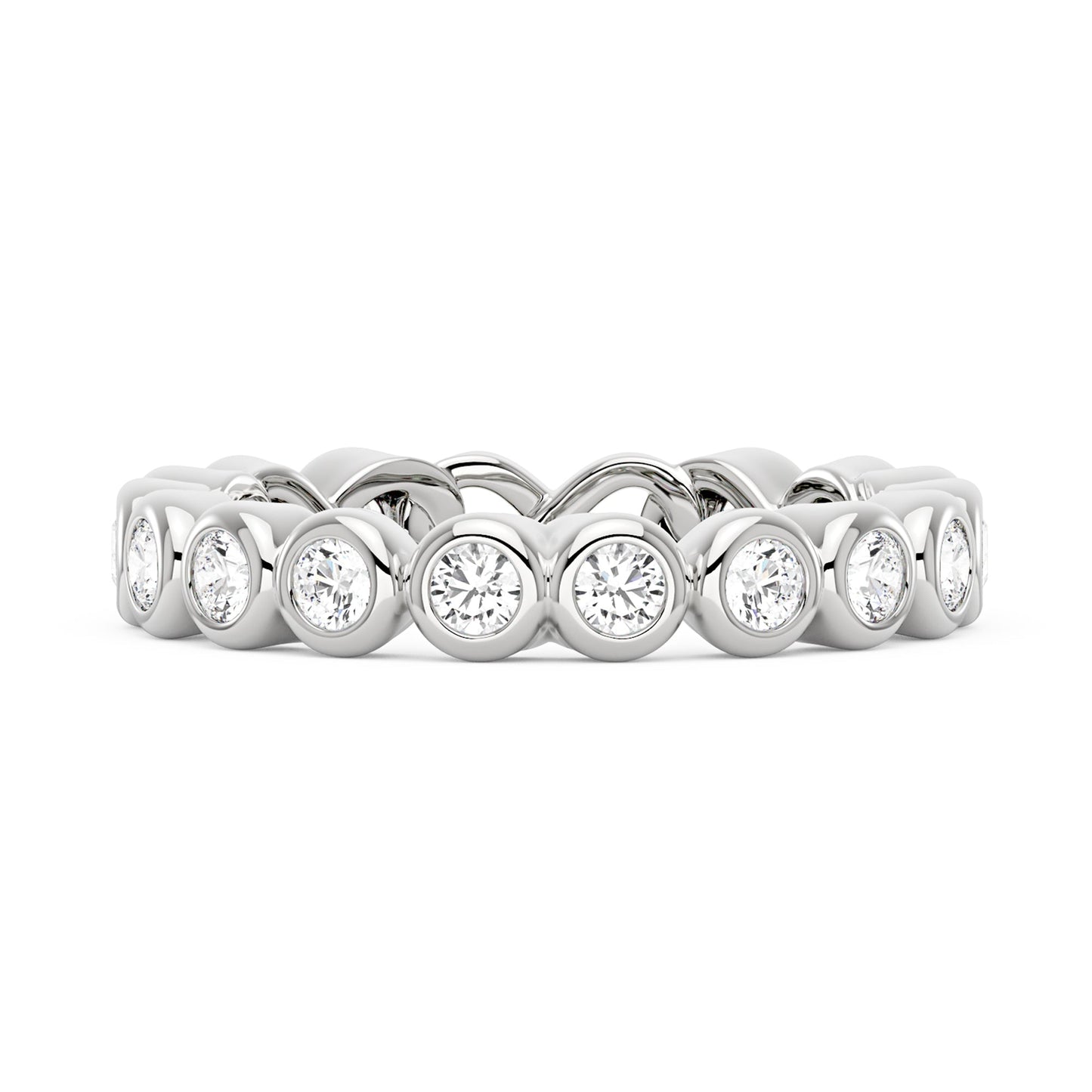 Round Moissanite Infinite Bezel Eternity Band