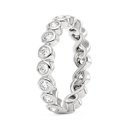 Round Moissanite Infinite Bezel Eternity Band