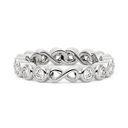 Round Moissanite Infinite Bezel Eternity Band