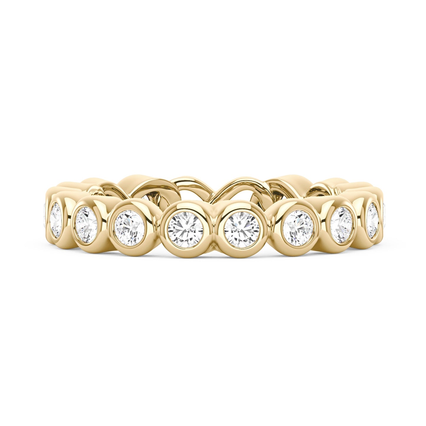 Round Moissanite Infinite Bezel Eternity Band