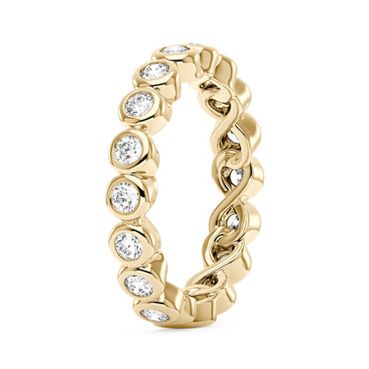 Round Moissanite Infinite Bezel Eternity Band