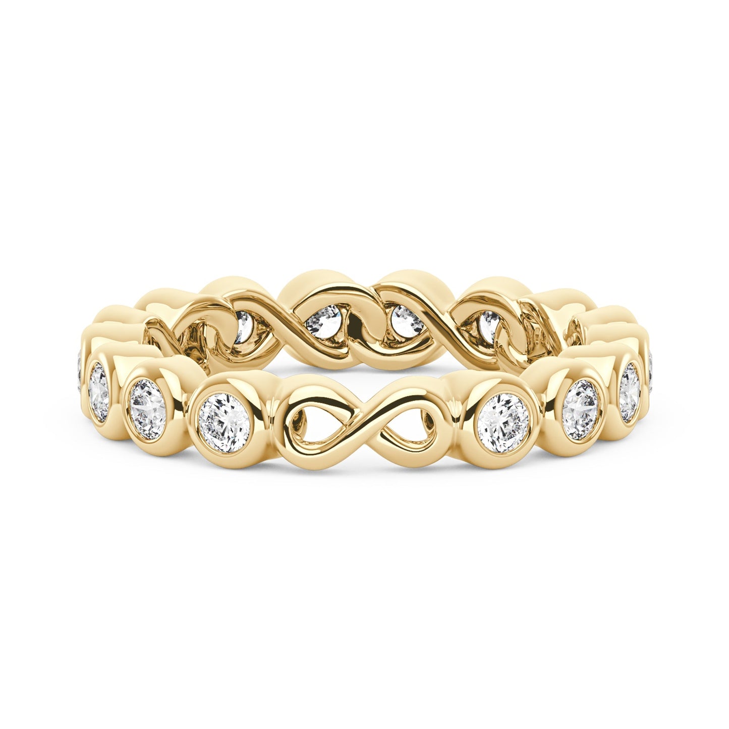 Round Moissanite Infinite Bezel Eternity Band
