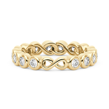 Round Moissanite Infinite Bezel Eternity Band