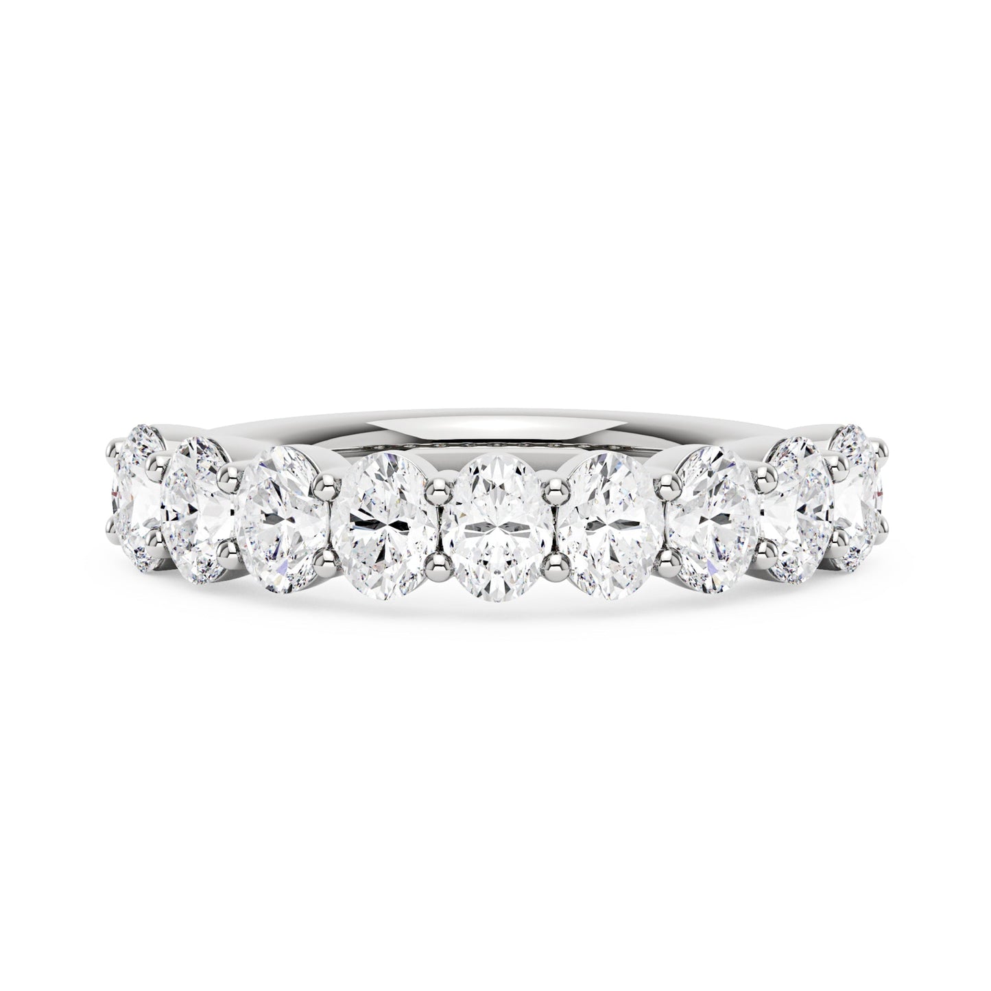 Art Deco Oval Moissanite Half Eternity Ring