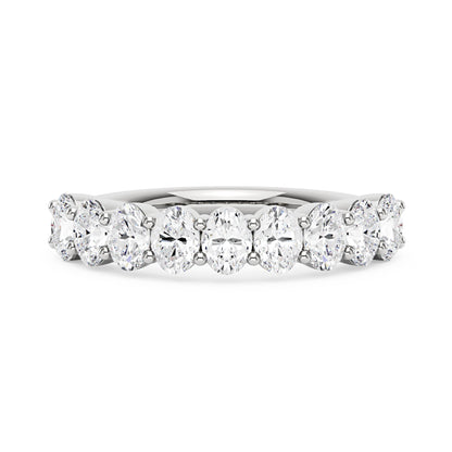 Art Deco Oval Moissanite Half Eternity Ring