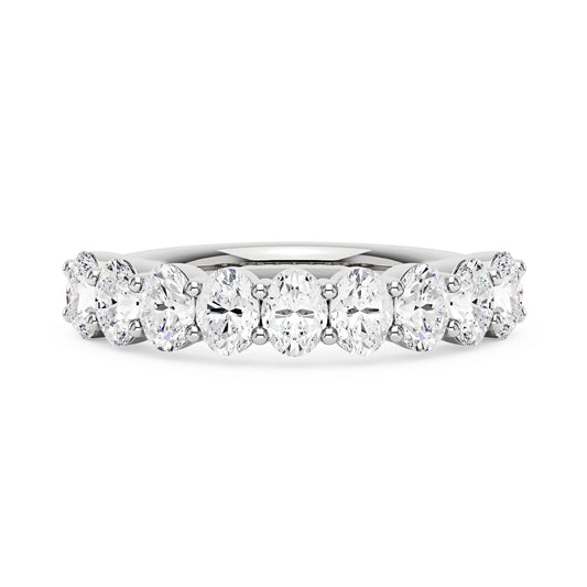 Art Deco Oval Moissanite Half Eternity Ring