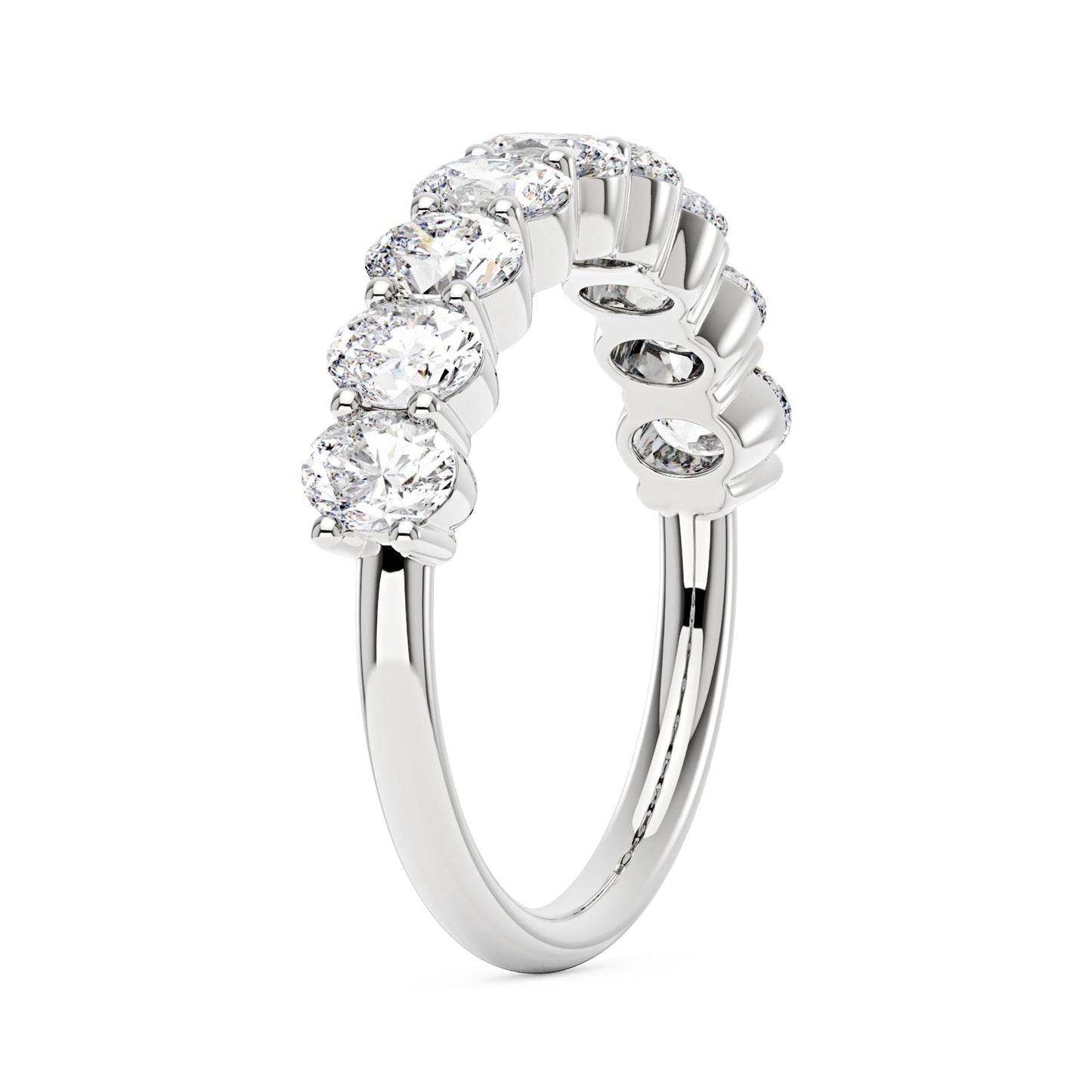 Art Deco Oval Moissanite Half Eternity Ring
