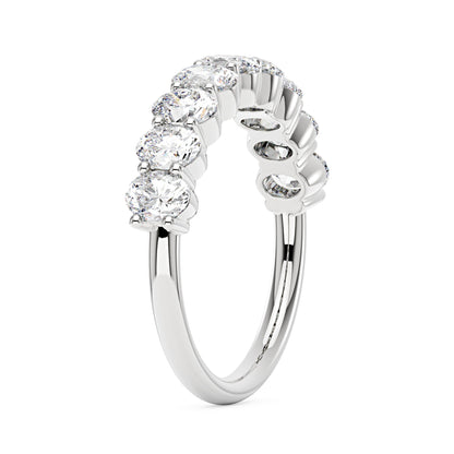 Art Deco Oval Moissanite Half Eternity Ring