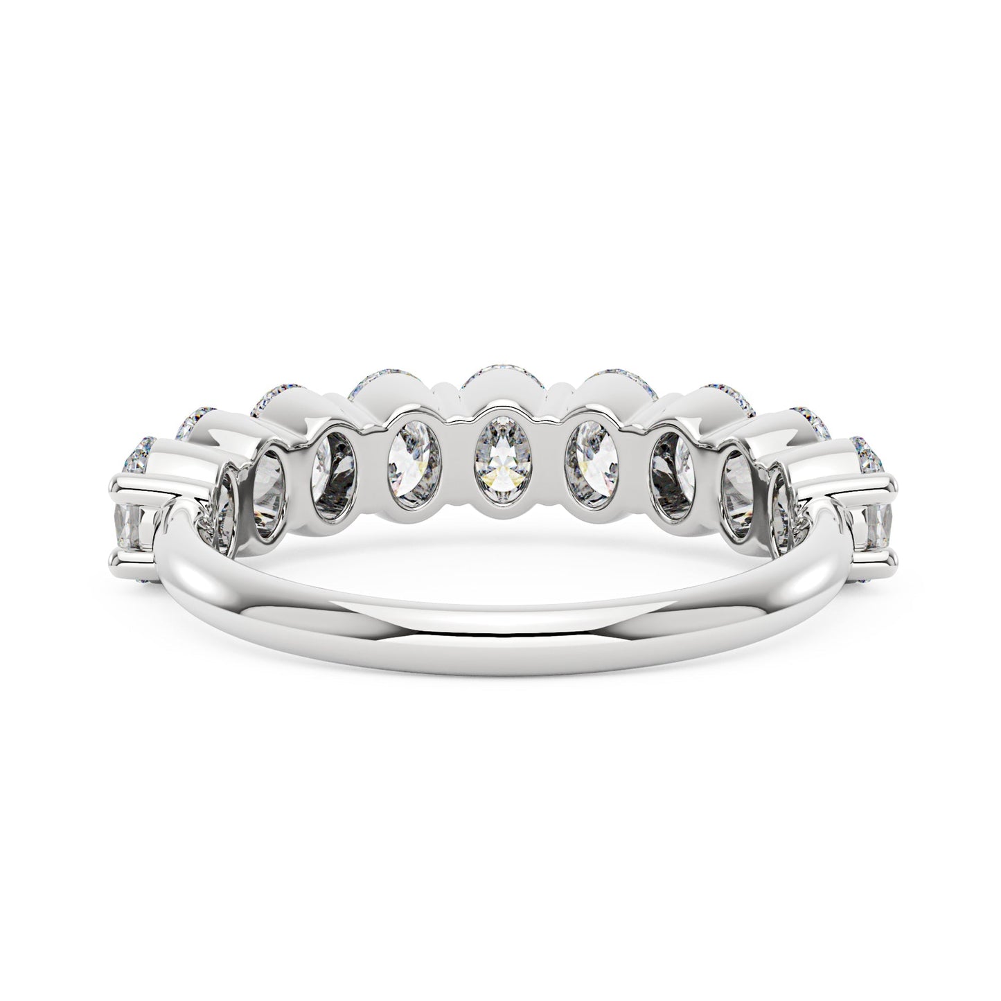 Art Deco Oval Moissanite Half Eternity Ring