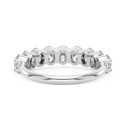 Art Deco Oval Moissanite Half Eternity Ring