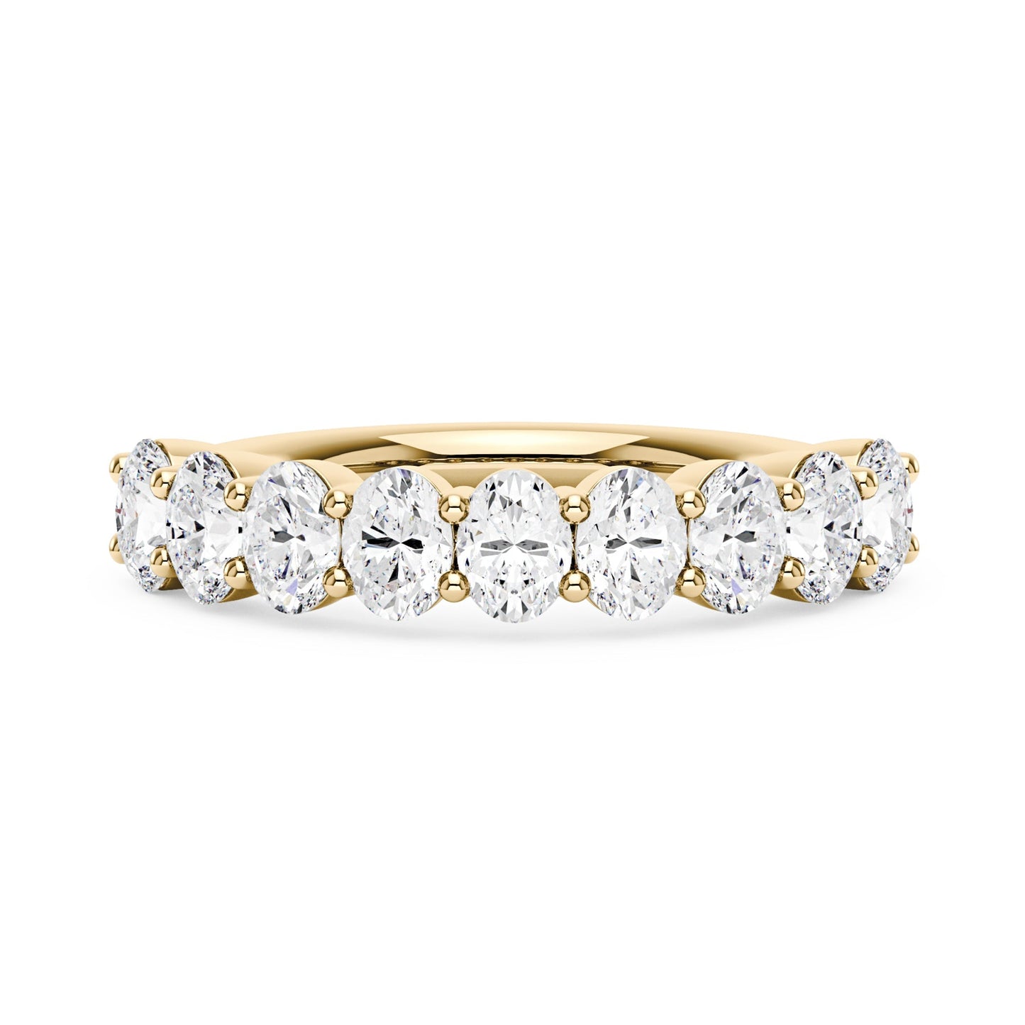Art Deco Oval Moissanite Half Eternity Ring