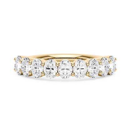 Art Deco Oval Moissanite Half Eternity Ring