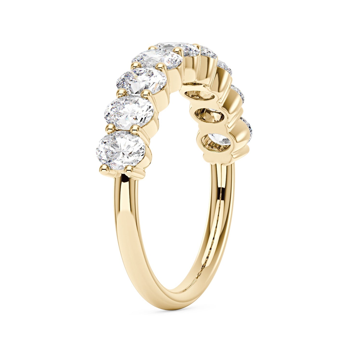 Art Deco Oval Moissanite Half Eternity Ring