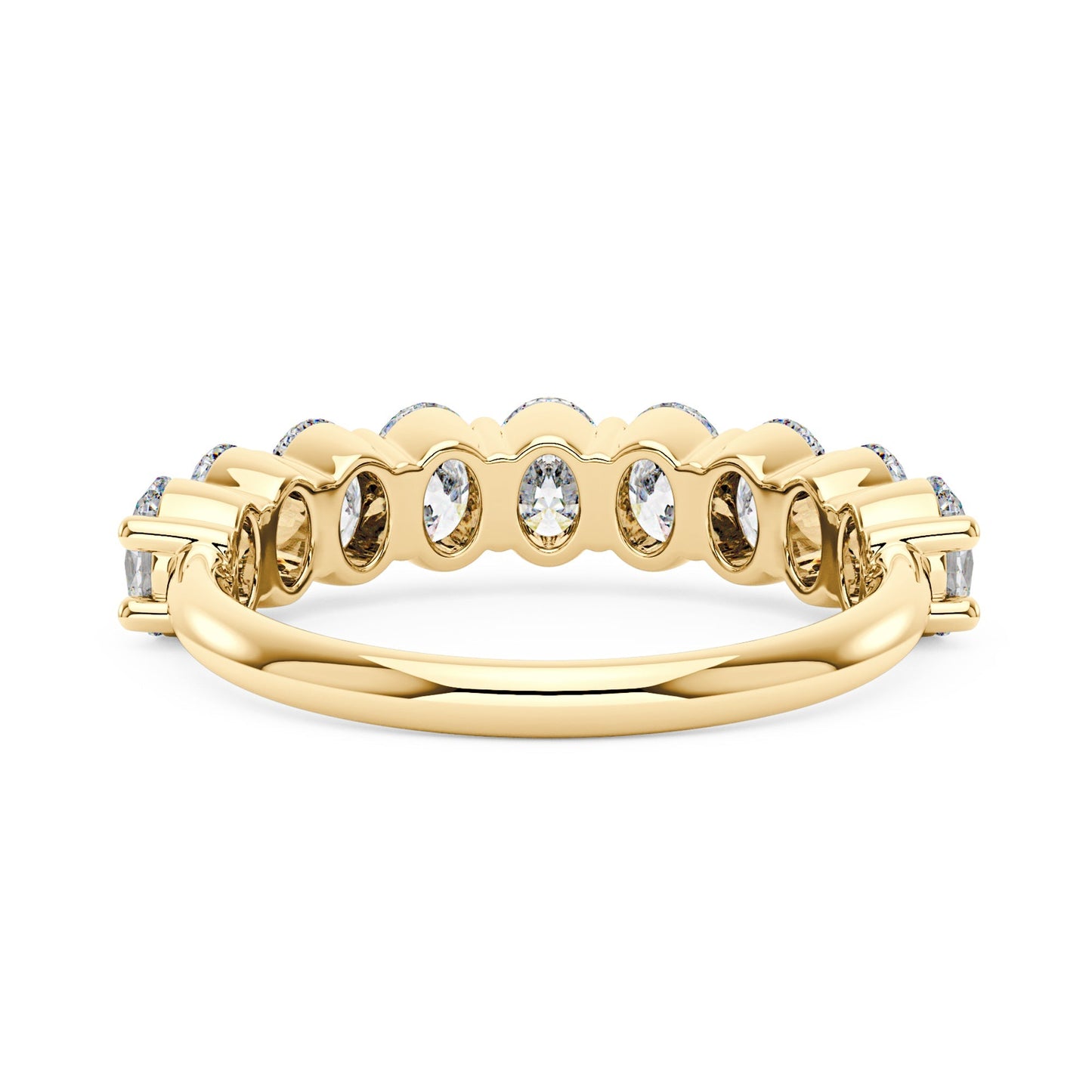 Art Deco Oval Moissanite Half Eternity Ring