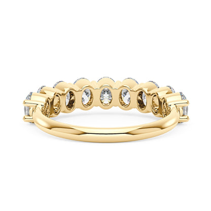 Art Deco Oval Moissanite Half Eternity Ring