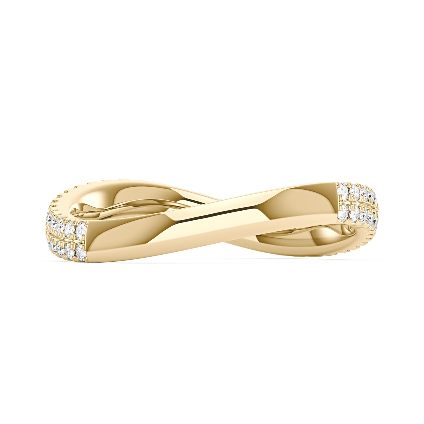 Nature Inspired Moissanite Wave Pavé Half Eternity Band