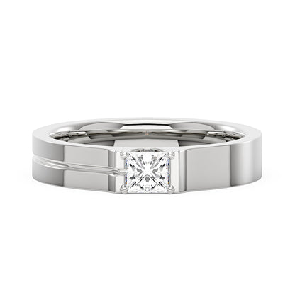 0.4 Carat Princess Moissanite Wedding Band