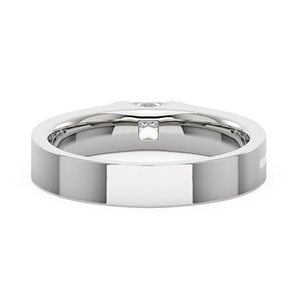0.4 Carat Princess Moissanite Wedding Band