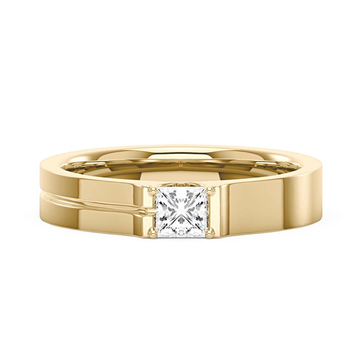 0.4 Carat Princess Moissanite Wedding Band