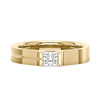 0.4 Carat Princess Moissanite Wedding Band