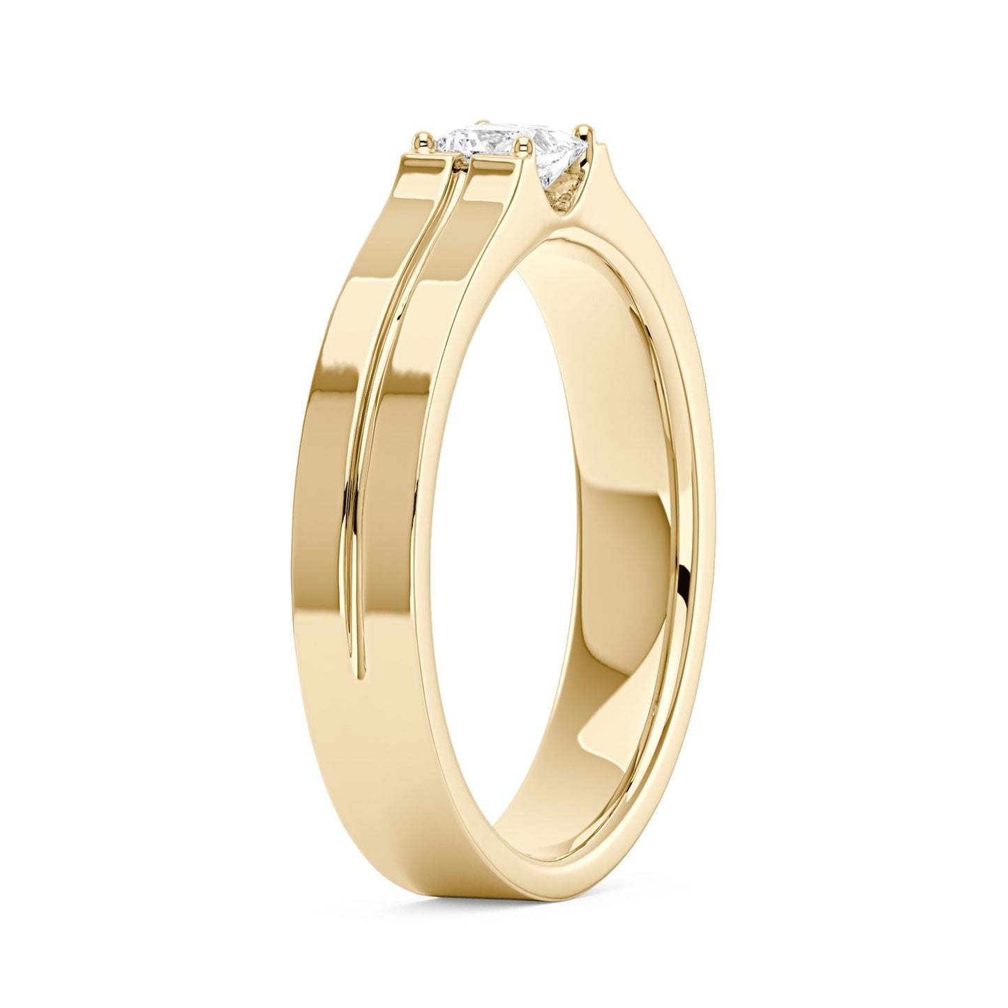 0.4 Carat Princess Moissanite Wedding Band
