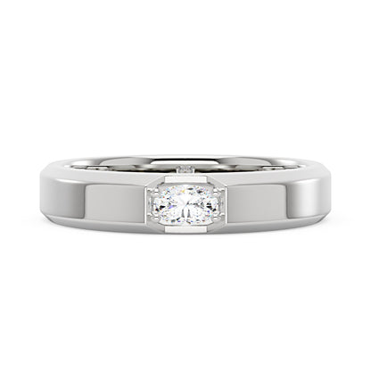 0.3 Carat Oval Moissanite Wedding Band Ring