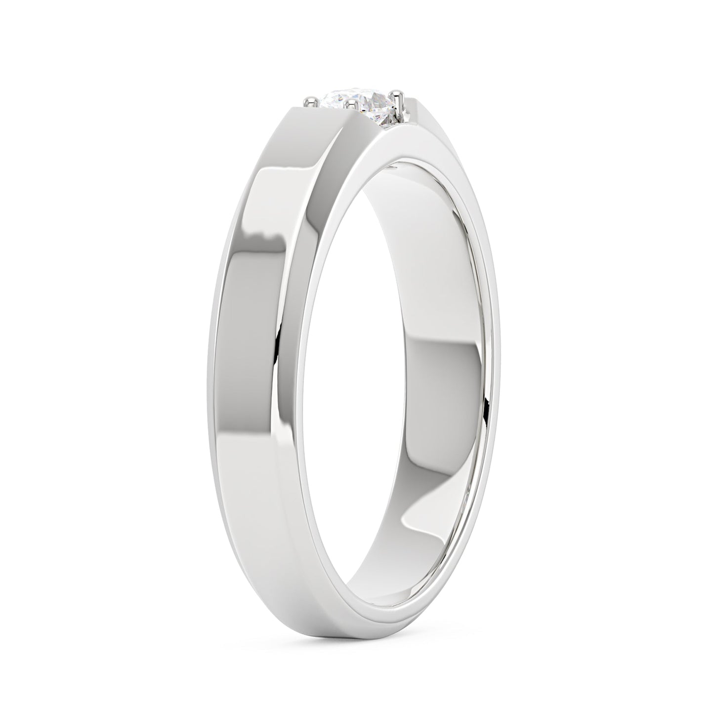 0.3 Carat Oval Moissanite Wedding Band Ring