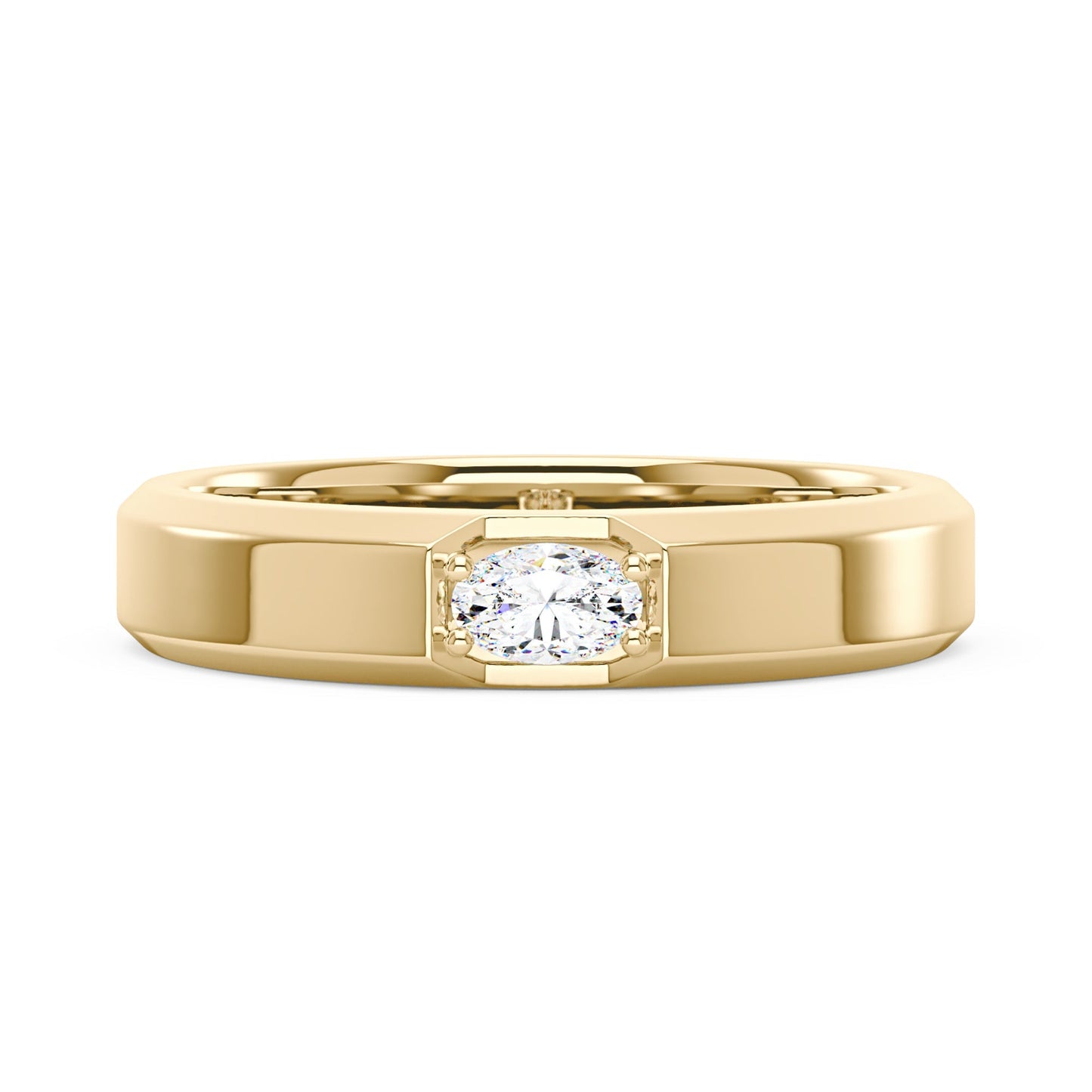 0.3 Carat Oval Moissanite Wedding Band Ring