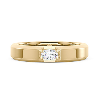 0.3 Carat Oval Moissanite Wedding Band Ring